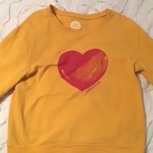 A Womens XS yellow life is good crewneck